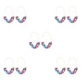 thumbnail image 2 of Sonducket 1 par de aretes en forma de U con estampado de leopardo para fiestas para niñas adolescentes, color naranja Naranja 5piezas Sonducket CBP234298, 2 of 6