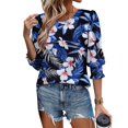 thumbnail image 2 of Women's 3/4 Sleeve Tops V Neck Summer Tops for Teen Girls 2025 Women Summer Blouses Trendy T Shirts for Women Loose Fit Graphic Pack clearance my orders, 2 of 5