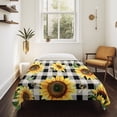 thumbnail image 4 of Summer Sunflowers Small Tapestry for Bedroom Wall Hanging Tapestry, Pastoral Black Plaid Farmhouse Ceiling Backdrop Tapestries Poster Blanket Wall Decor for Teens Room Living Room Dorm 23" x 28", 4 of 8