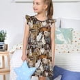 thumbnail image 4 of Balery Cut Cats Camisón de princesa para niñas, pijama de algodón con mangas abullonadas, suave y bonito.-XX-Large, 4 of 6