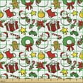 thumbnail image 2 of Ambesonne Christmas Fabric by the Yard Upholstery, Poinsettia Flower, 1 Yard, Multicolor, 2 of 5