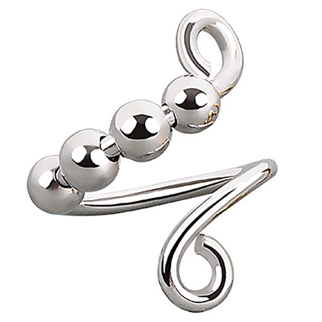 Bangcool Finger Ring Spiral Chic All Match Rotatable Bead Midi Band Ring Fidget Ring
