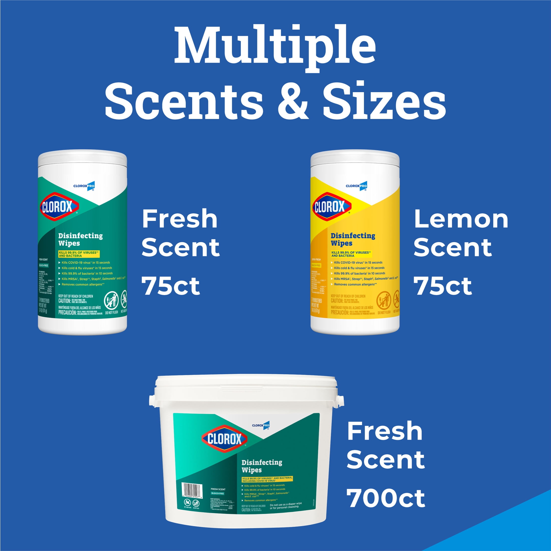 CloroxPro Clorox Disinfecting Wipes, Fresh Scent, 700 Ct, Pack of 2