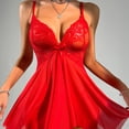 thumbnail image 5 of Sngxgn Women Lingerie Satin Lace Nightgown Full Slips Sleepwear(RD1,M), 5 of 5