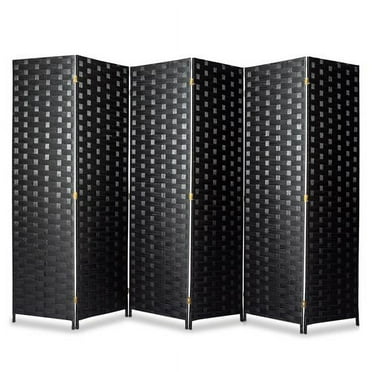 SereneLife 6-Panel Portable Lightweight Freestanding Indoor Woven Fiber Room Divider Partition