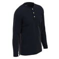 thumbnail image 2 of Maks Nanotex Spill and Stain Resistance Loose Fit Heavy weight Rib Knit Cotton Long Sleeve Pocket Henley T-Shirts, 2 of 5
