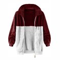 thumbnail image 4 of AherBiu Winter Coats for Women Fleece Sherpa Zip up Sweatshirt Jackets Color Blocked Thermal Warm Outwear, 4 of 5