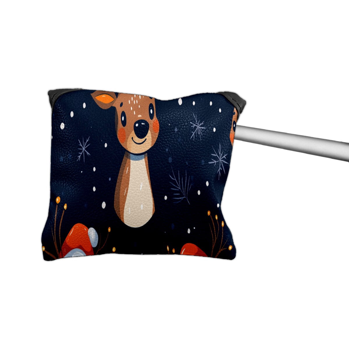 Golf Mallet Putter Cover Premium Leather Waterproof Golf Putter Head Cover with Magnetic Closure Cute Elk