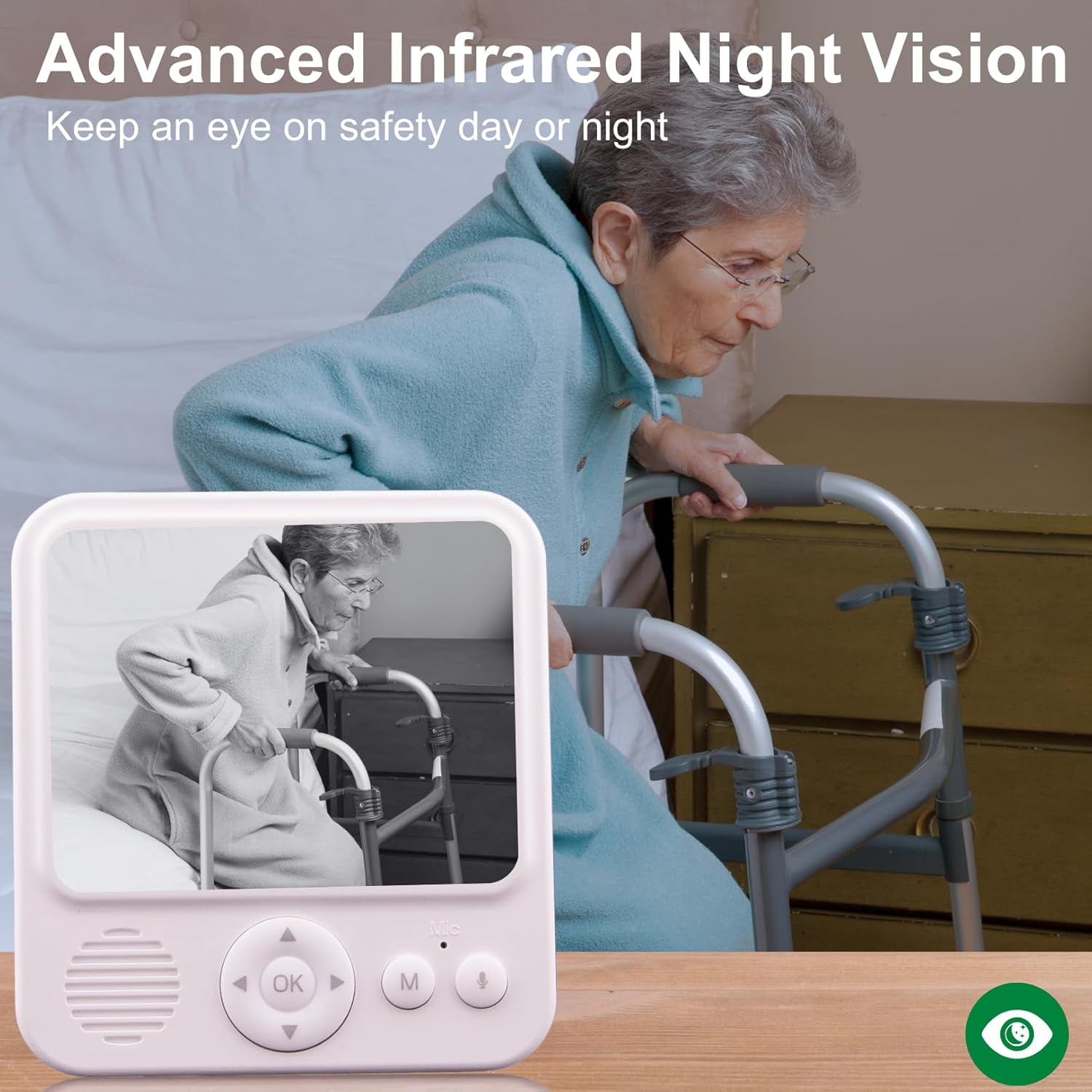 Baby Camera Monitor, Monitor with Camera and Audio, 720P HD Video Baby Monitor Camera, Room Monitors for Elderly Monitor, Caregiver Video Monitor for Elderly Baby Care