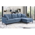 thumbnail image 1 of Upholstered Right-Hand Chaise in Blue, 1 of 2