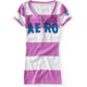 thumbnail image 1 of Aeropostale Blusa henley a rayas para mujer, Púrpura, XS Aeropostale henley, 1 of 1