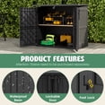 thumbnail image 2 of Nihsuao Store-It-Out Midi Horizontal Durable 36 Cu.ft Resin Outdoor Storage Shed With Heavy Duty Floor and Locking Latch, for Lawnmowe, Garden Tools, Black, 2 of 7