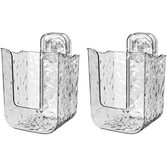 2Pack Kitchen Wipes Storage Box,Wall Mounted Tissue Box,No Punching Wall-Mounted Tissue Holder for Bathroom, Refillable Wipes Container Box,Clear Tissue Wipes Dispenser,Non-Slip