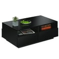 thumbnail image 5 of Hommpa LED Coffee Table with 4 Drawers and Open Shelf High Gloss Black Sofa Side End Tea Table Modern Cocktail Tables with Storage, 5 of 11