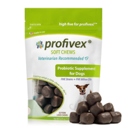 Profivex Probiotics Soft Chew Treats for Dogs: Easy to Give Daily Pet Digestive 5 Strain Probiotics Powder with Prebiotics & Added Fiber from Sweet Potato - 30ct Pork Liver