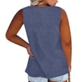 thumbnail image 5 of Qwertyu Plus Size Tank Tops for Women with Button Casual Loose Summer Tunic Tops Sleeveless Basic Tops Dark Blue L, 5 of 6