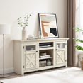 thumbnail image 3 of DEALTOPS Farmhouse TV Stand with Spacious Cabinets, Console Table with Adjustable Shelves for TVs Up to 65'', Antique White, 3 of 8