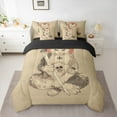 thumbnail image 2 of Manfei Japanese Samurai 7-Piece Full Bedding Set,Boho Kitten,Gothic Skull,Cozy Reversible, 2 of 8