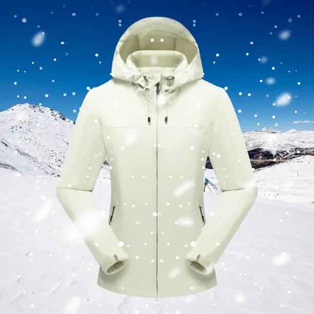 Chaqueta bomber Chaquetas transpirables Abrigo táctico con capucha unisex (L mujer) Blanco Chaqueta de bombardero