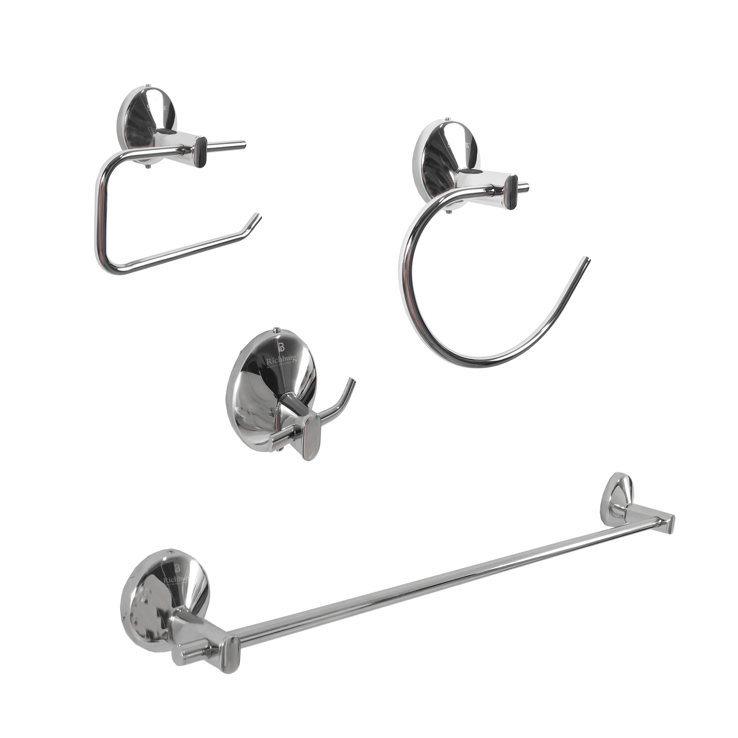 4Piece Polished Chrome Towel Bar SetPremium SS304 Bathroom D cor