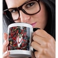 thumbnail image 2 of 3drose, Cat in a Decorative Christmas Tree on Table, 15oz Two-tone Black Mug, 2 of 6