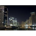 thumbnail image 2 of Young, Bill 18x14 Gold Ornate Wood Framed with Double Matting Museum Art Print Titled - UAE, Dubai Towers on marina at night, 2 of 4