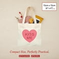 thumbnail image 3 of Mini Conversation Heart Canvas Bags,2026 New Valentine's Day Tote Heart Bags, Reusable Gift Bag for Women., 3 of 7
