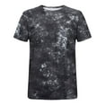 thumbnail image 4 of Men's Crew Neck T Shirts Vintage Trendy Tie Dye Print Short Sleeve Tops Lightweight Summer Beach Casual Workout Tees Z006-Grey L, 4 of 5