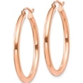 thumbnail image 2 of 10K Rose Gold Polished 2.5Mm Lightweight Tube Hoop Earrings (Width 2.5) (Length 30) - Jbsp, 2 of 5