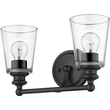 

Acclaim Lighting IN41401BK Ceil 2-Light Matte Black Vanity Clear