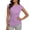 Purple, variant on Women's Asymmetric Ruched Cap Sleeve Top, Boat Neck, Solid Color, Lightweight Fabric for Work & Casual Wear Gray M
