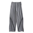 thumbnail image 4 of Telankuip Casual Pants for Men After Leg Postoperative Outfit Elastic Waisted Wide Leg Sweatpants 2 Side Zippers Full Open down Soft Cozy Men's Trousers 2-Grey L, 4 of 4