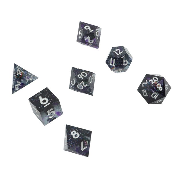 Dados, juego de rol de 7 piezas, dados de resina, juego de dados, artesanía excepcional