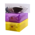 thumbnail image 3 of D-GROEE Dust-proof Shoe Boxes Pack of 3 Stackable Shoe Storage Rack Transparent Organizer, 3 of 7