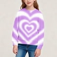 thumbnail image 4 of Fall Loose Tops for Girl Heart Printed Color Contrast Long Sleeve Crew Neck Fashion Casual Pullover Top for Daily Wear Multicolor 06 7-8 Years, 4 of 7