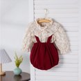thumbnail image 4 of Conjunto de ropa de primavera para niñas de 0 a 3 años, blusa con cuello con volantes florales, pantalones cortos con tirantes, traje de 2 uds, traje dulce de estilo coreano para niños pequeños, 4 of 6