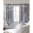 thumbnail image 2 of Grey White Christmas Blackout Curtains 45 Inches Long, Kitchen Black Out Window Treatments, Xmas Tree Forest Snowflake Thermal Insulated Lined Drapes for Small Window with Grommet 42"x45", 2 of 8