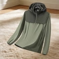 thumbnail image 5 of Tqyyweavej Women's Plus UPF 50+ Lightweight Athletic Jacket Sun Protection Zip Up Hoodies Oversize Color Block Pocketed Shirts for Hiking, 5 of 6