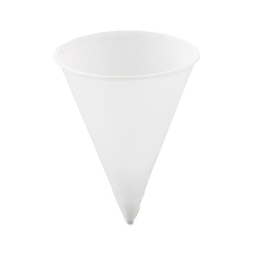 Cone Water Cups Paper, 4oz, Rolled Rim, White, 200/Bag, 25 Bags/Carton
