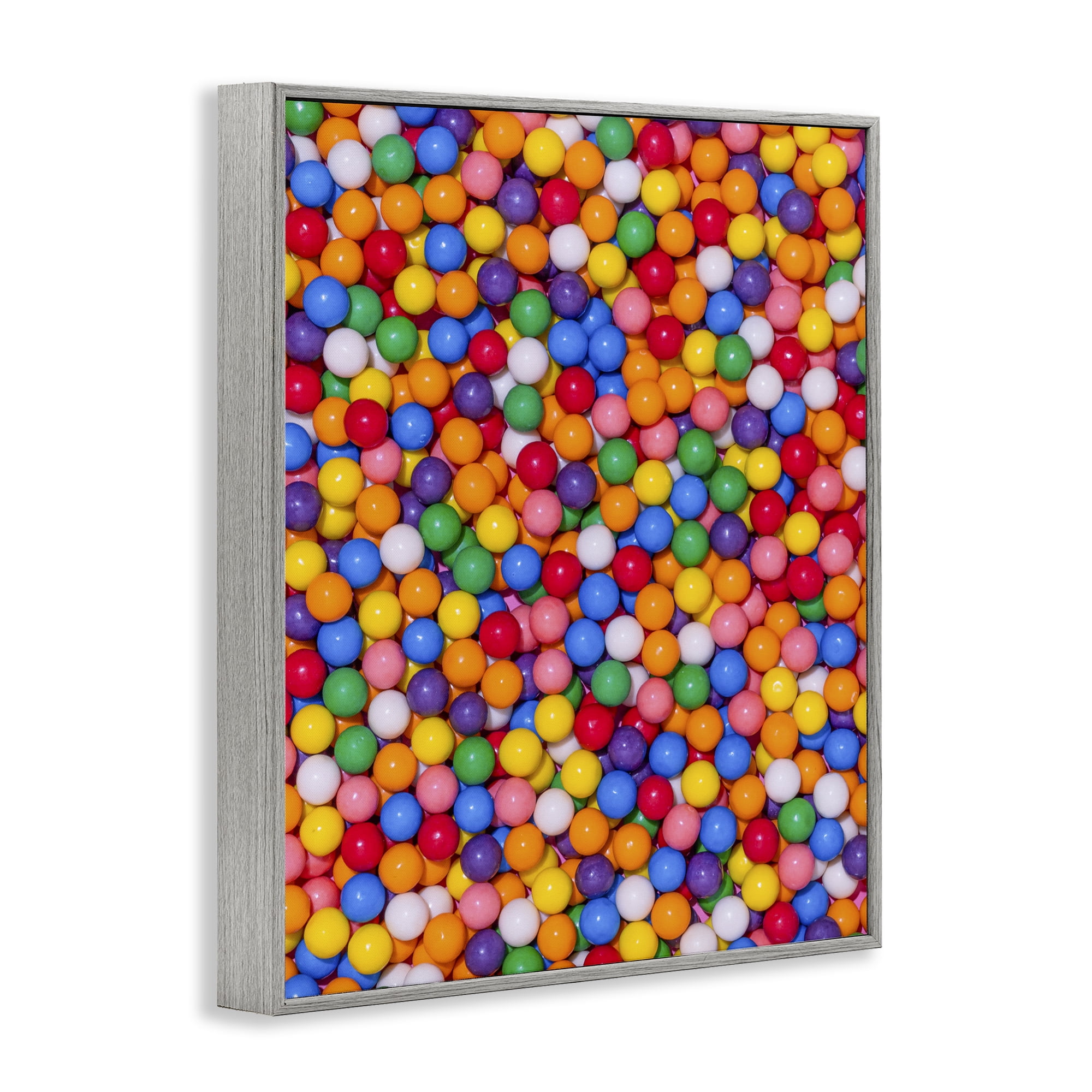 Stupell Industries Colorful Gumballs Close Up Gray Framed Giclee Art, design by LISH Creative