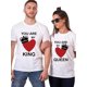 thumbnail image 1 of Camisetas de pareja de rey y reina, camisetas de cuello redondo 100% algodón, tejido de punto informal para todas las estaciones, camisetas con estampados gráficos para adultos, camisetas de algodón p, 1 of 6