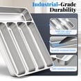 thumbnail image 5 of Silverware Organizer Stainless Steel Utensil Drawer With 5 Compartments For Kitchen  Dishwasher Safe Holds Spoons Forks (13.8" X 11.4" 1.6" Silver), 5 of 8