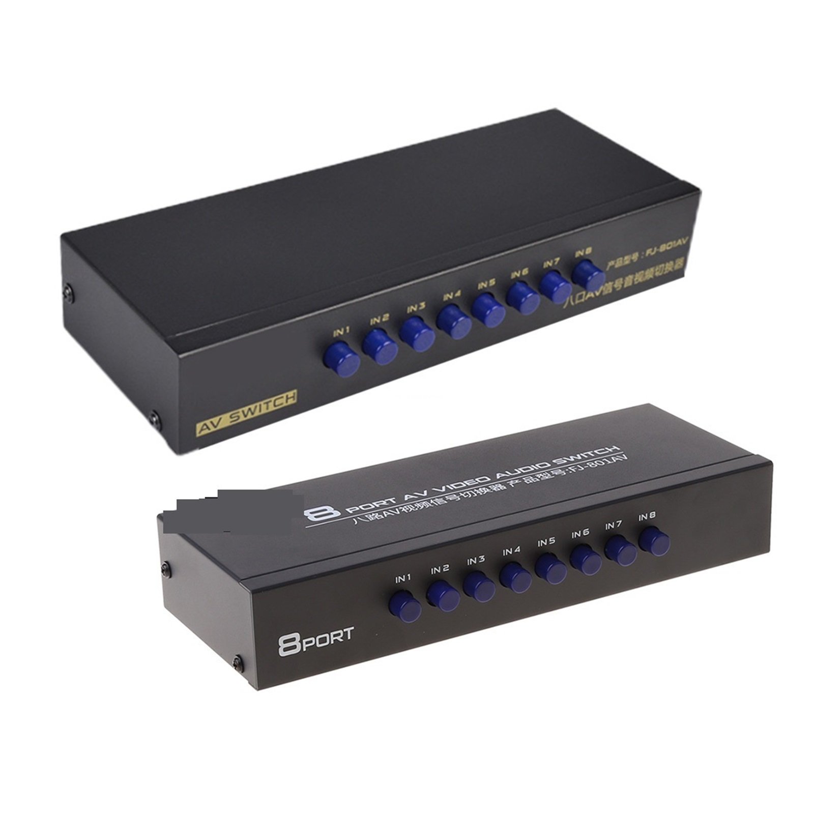 8-Way AV Switch RCA Switcher 8 In 1 Out Composite Video L/R Selector Box For DVD STB Game Consoles Random Color ,Effortless Switching