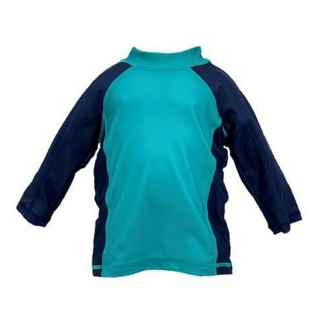 L-Bow Children s Apparel Baby and Toddler Boys Navy UPF 50+ Long Sleeve Rashguard Swim Shirt (Large 18-24m)
