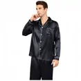 thumbnail image 1 of Pijamas Manga Larga Casual Solapa Satén Para Hombre Conjunto, 1 of 8
