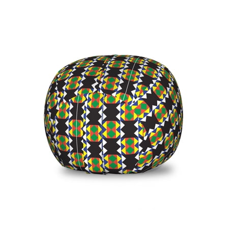 Kente Pattern Storage Toy Bag Chair  Traditional Style Design with Triangular Details Funky Pattern Print  Stuffed Animal Organizer Washable Bag  Large Size  Multicolor  by Ambesonne