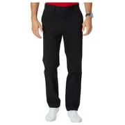 Nautica mens Classic Fit Flat Front Stretch Solid Chino,True Black, 33W x 30L US