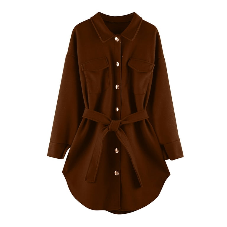 Women's Swing Double Breasted Wool Pea Coat Autumn Lapel Dresses Outwear  Khaki S : : Clothing, Shoes & Accessories