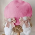 thumbnail image 6 of lanema Girls Woman Berets Hat with Rabbit Ear Beret Vintage Artist Painter Beret Hat, 6 of 11