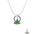 thumbnail image 2 of Delight Jewelry Silvertone Green Resin Christmas Tree with Crystals Silvertone Grandmother Ring Charm Necklace, 18", 2 of 4
